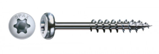 SPAX vis a bois 6x100/61 tete demi-ronde TXS,W,4C, filetage partiel