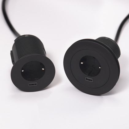 VersaTag prise électrique 1x 230V Schuko, 1x USB A, noir VersaTag prise électrique 1x 230V Schuko, 1x USB A, noir