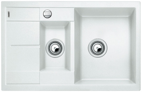 BLANCO 513468 évier Metra 6 S Compact avec excentrique Silgranit PuraDur blanc BLANCO 513468 évier Metra 6 S Compact avec excentrique Silgranit PuraDur blanc