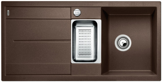 BLANCO 515045 Évier Metra 6 S avec excentrique Silgranit PuraDur café BLANCO 515045 Évier Metra 6 S avec excentrique Silgranit PuraDur café