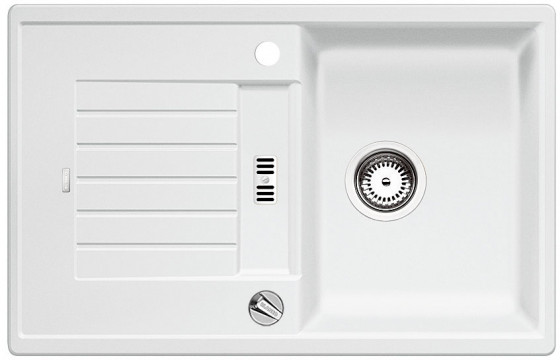 BLANCO 514718 Évier Zia 45 S avec excentrique Silgranit PuraDur blanc BLANCO 514718 Évier Zia 45 S avec excentrique Silgranit PuraDur blanc