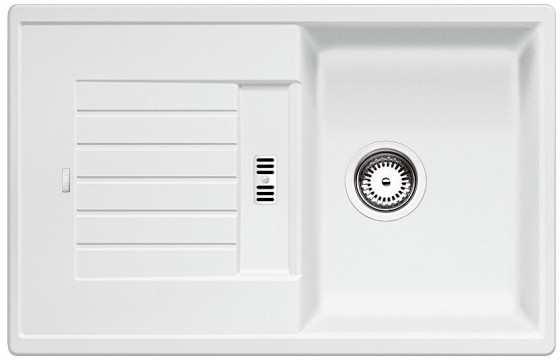 BLANCO 514726 évier Zia 45 S sans excentrique Silgranit PuraDur blanc