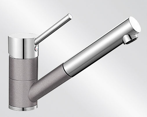 BLANCO 516765 Robinet Antas-S douche tiroir coulissant Silgranit-look alu/chrome BLANCO 516765 Robinet Antas-S douche tiroir coulissant Silgranit-look alu/chrome