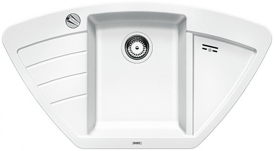 BLANCO 514750 Évier Zia 9 E avec excentrique Silgranit PuraDur blanc BLANCO 514750 Évier Zia 9 E avec excentrique Silgranit PuraDur blanc