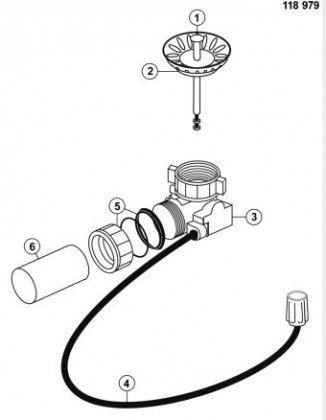 BLANCO 118979 Accessoires commande excentrique vidage