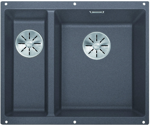 BLANCO 523559 Évier Subline 340/160-U InFino manuál Silgranit PuraDur gris roche