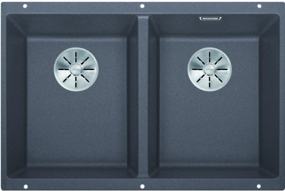 BLANCO 523575 Évier Subline 350/350-U InFino manuel Silgranit PuraDur gris roc