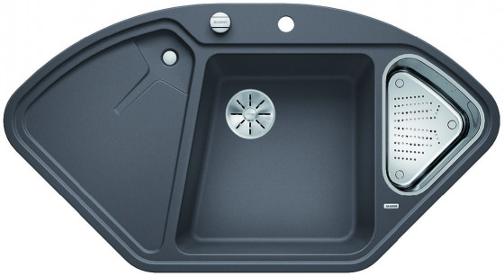 BLANCO 523657 évier Delta II InFino avec excentr.Silgranit PuraDur gris roche