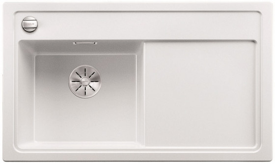 BLANCO 523836 évier Zenar 45S-F InFino avec excentrique Silgranit PuraDur blanc
