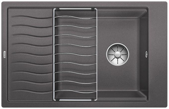 BLANCO 524845 Évier Elon XL 6 S sans excentrique Silgranit PuraDur gris roche