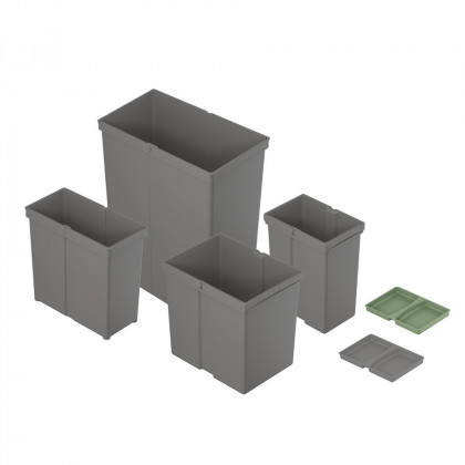 HETTICH 9279390 bac 8L pour systeme Pull, anthracite, 152x225x295mm