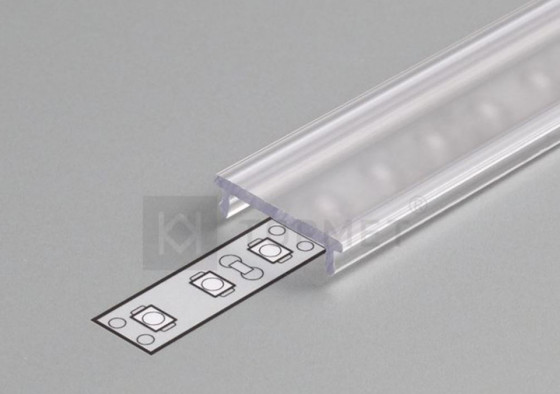 StrongLumio moulure de recouvrement F pour profil LED 14 clip translucide 1000mm