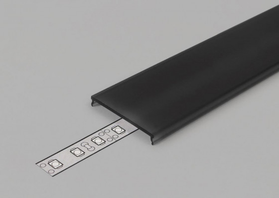 StrongLumio moulure de recouvrement F pour profil LED 14 clip noir 1000mm