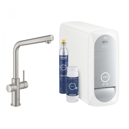 GROHE 31454DC1 Blue Home kit de démarrage L-sip Supersteel