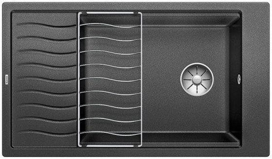 BLANCO 525886 Évier Elon XL 8 S sans excentrique Silgranit PuraDur noir