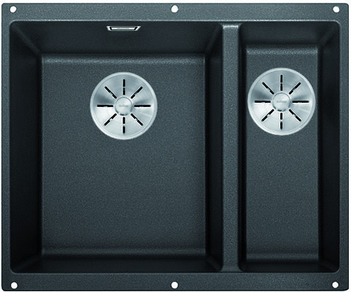 BLANCO 525985 évier Subline 340/160-U InFino manuál Silgranit PuraDur noir