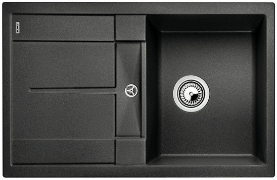 BLANCO 525915 évier Metra 45 S sans excentrique Silgranit PuraDur noir