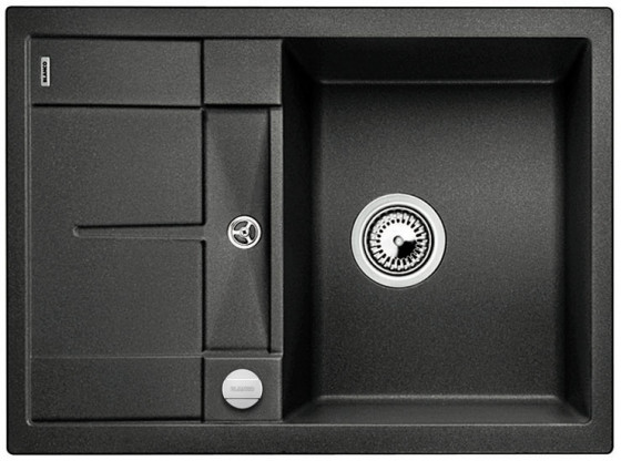 BLANCO 525913 Évier Metra 45 S Compact avec excentrique Silgranit PuraDur noir BLANCO 525913 Évier Metra 45 S Compact avec excentrique Silgranit PuraDur noir