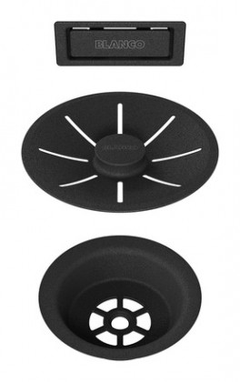 BLANCO 239975 Accessoires ensemble de vidage avec trop-plein noir mat