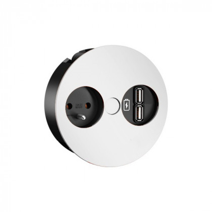 BACHMANN 931.232 Twist USB, 1x 230V, 1x USB-A double chargeur, blanc mat