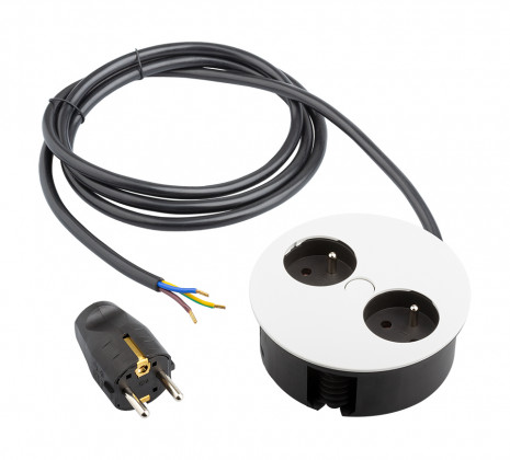 BACHMANN 931.252 prise électrique Twist, 2x 230V FR, blanc mat