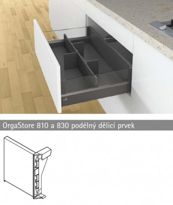 HETTICH 9278249 OrgaStore 810/830 élément de séparation anthracite