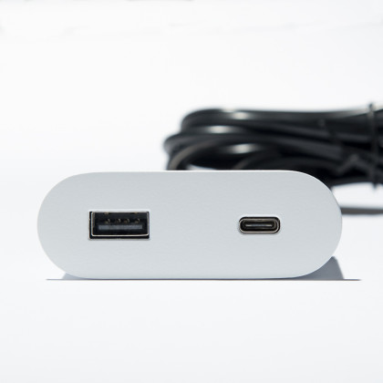VersaPick chargeur, 1x USB A/C, ovale, blanc mat RAL 9003 VersaPick chargeur, 1x USB A/C, ovale, blanc mat RAL 9003