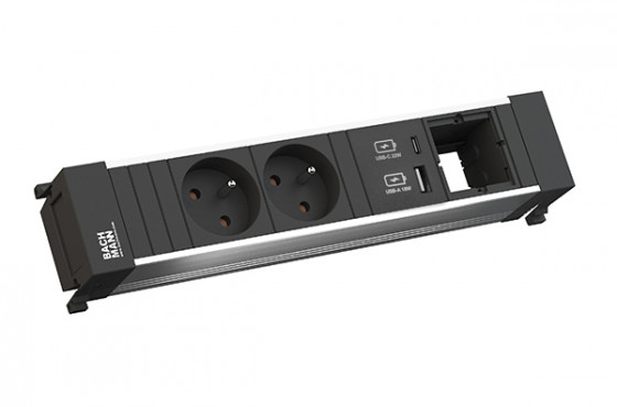 BACHMANN 916.528 unité a tiroirs 2x 230V FR, USB A+C 22W + 1x module libre