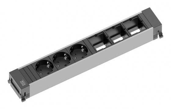BACHMANN 916.007 Power Frame 3x Schuko, 3x module libre