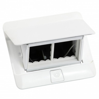 Legrand boîte popup blanc brillant 4 modules avec kit install. pour plan de trav