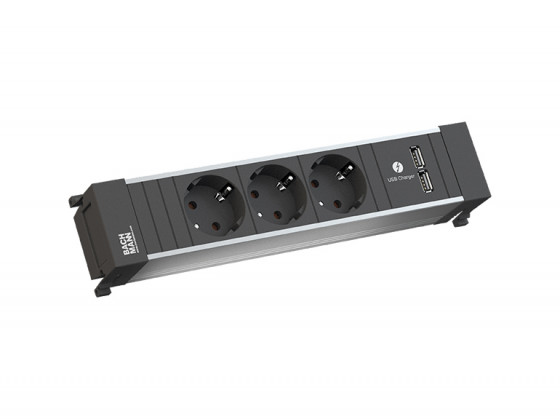 BACHMANN 916.173 unité a tiroirs 3x 230V schuko + USB A 15W