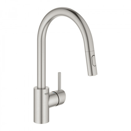 GROHE 31483DC2 Robinet cuisine Concetto, douche extractible duale, supersteel