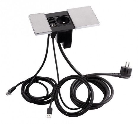 VersaPad 1x prise électrique 1xUSB 1xRJ45 inox