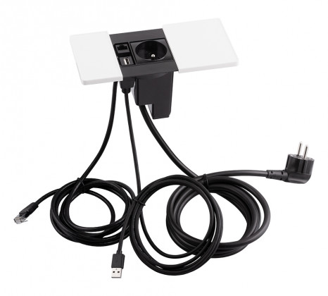 VersaPad 1x prise électrique 1x USB 1x RJ45 blanc VersaPad 1x prise électrique 1x USB 1x RJ45 blanc