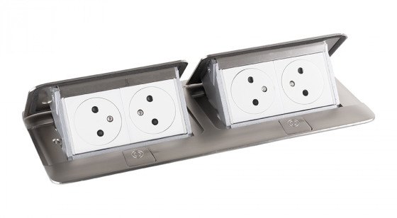 LEGRAND Pop-up double, 4x 230V, inox