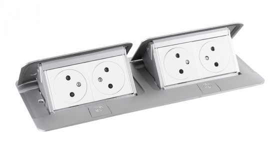 LEGRAND Pop-up double, 4x 230V, alu