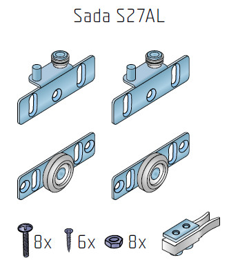 S-S27AL ensemble de ferrures pour porte alu 25 kg