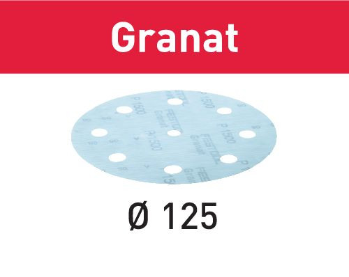 FESTOOL 497182 Abrasive sheet STF D125/8 P1500 GR/50 Granat FESTOOL 497182 Abrasive sheet STF D125/8 P1500 GR/50 Granat