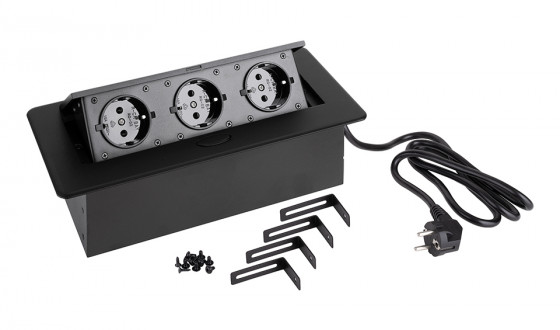 StrongPower prise électrique 3x230V, Schuko, noir StrongPower prise électrique 3x230V, Schuko, noir