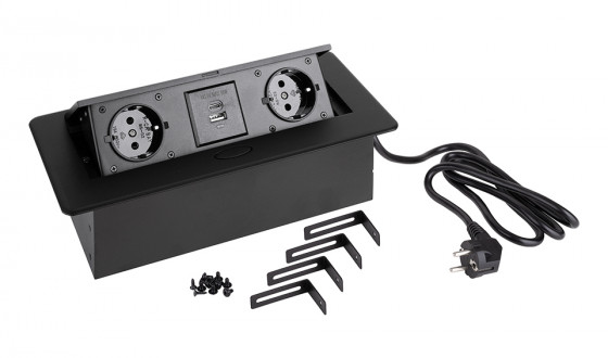 StrongPower Prise électrique 2x 230V, Schuko, 2x USB A+C, noir StrongPower Prise électrique 2x 230V, Schuko, 2x USB A+C, noir