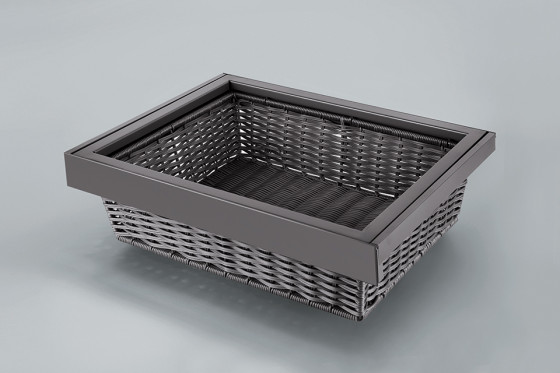 StrongWire panier en osier avec cadre et tiroir coulissant amorti, 700mm, brun