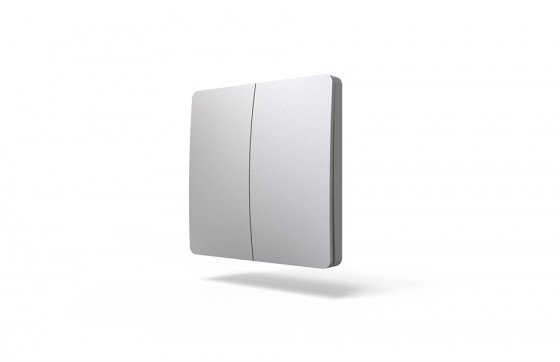 StrongLumio interrupteur sans fil autoalimenté - 2 boutons argent