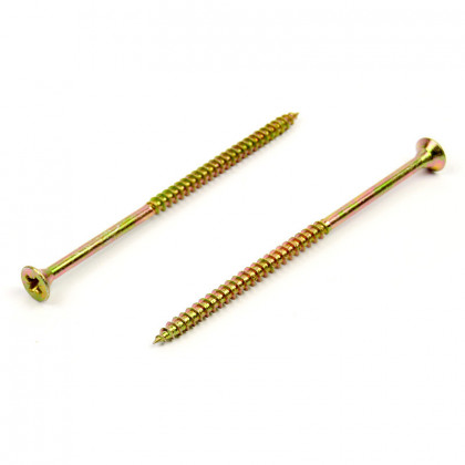 StrongFix Vis a bois PZ 6x150/70 tete fraisée zinc jaune PZ3, filetage partiel