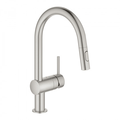 GROHE 30438DC0 Robinet VENTO C bec extractible douchette double supersteel GROHE 30438DC0 Robinet VENTO C bec extractible douchette double supersteel