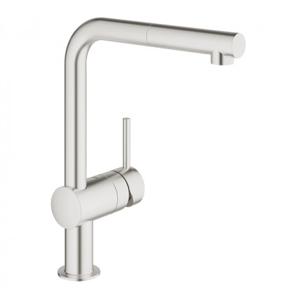 GROHE 30437DC0 Robinet VENTO bec L avec aérateur extractible supersteel GROHE 30437DC0 Robinet VENTO bec L avec aérateur extractible supersteel
