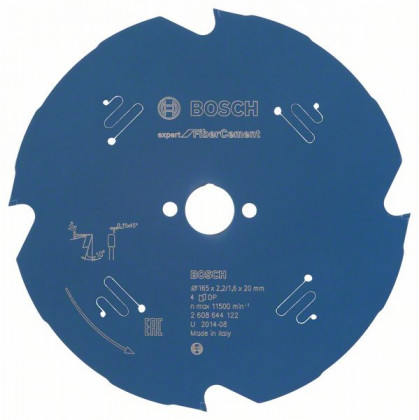 BOSCH 2608644122 Saw blade Expert for Fiber Cement 165 x 20 x 2.2 mm, 4