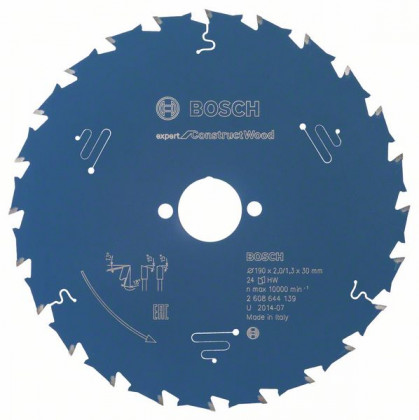 BOSCH 2608644139 Saw blade Expert for Construct Wood 190 x 30 x 2.0 mm, 24