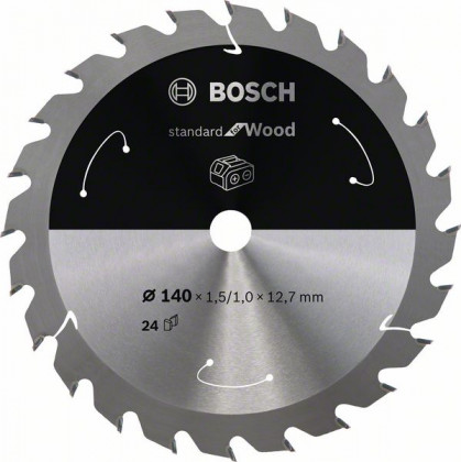BOSCH 2608837670 Saw blade Standard for Wood for battery saws 140x1.5x12.7mm, 24