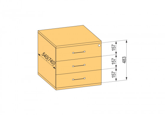 K-BBP conteneur 740mm type 6/V 8 plastique plein coul. serrage amorti
