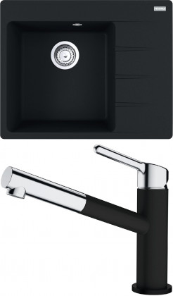 FRANKE Ensemble G215MČ CNG 611-62 TL/2 noir mat + FC 3055.901